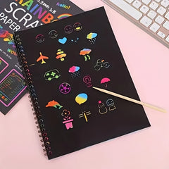 2pcs Rainbow Scratch Art Notebook - Creative Set for Teens