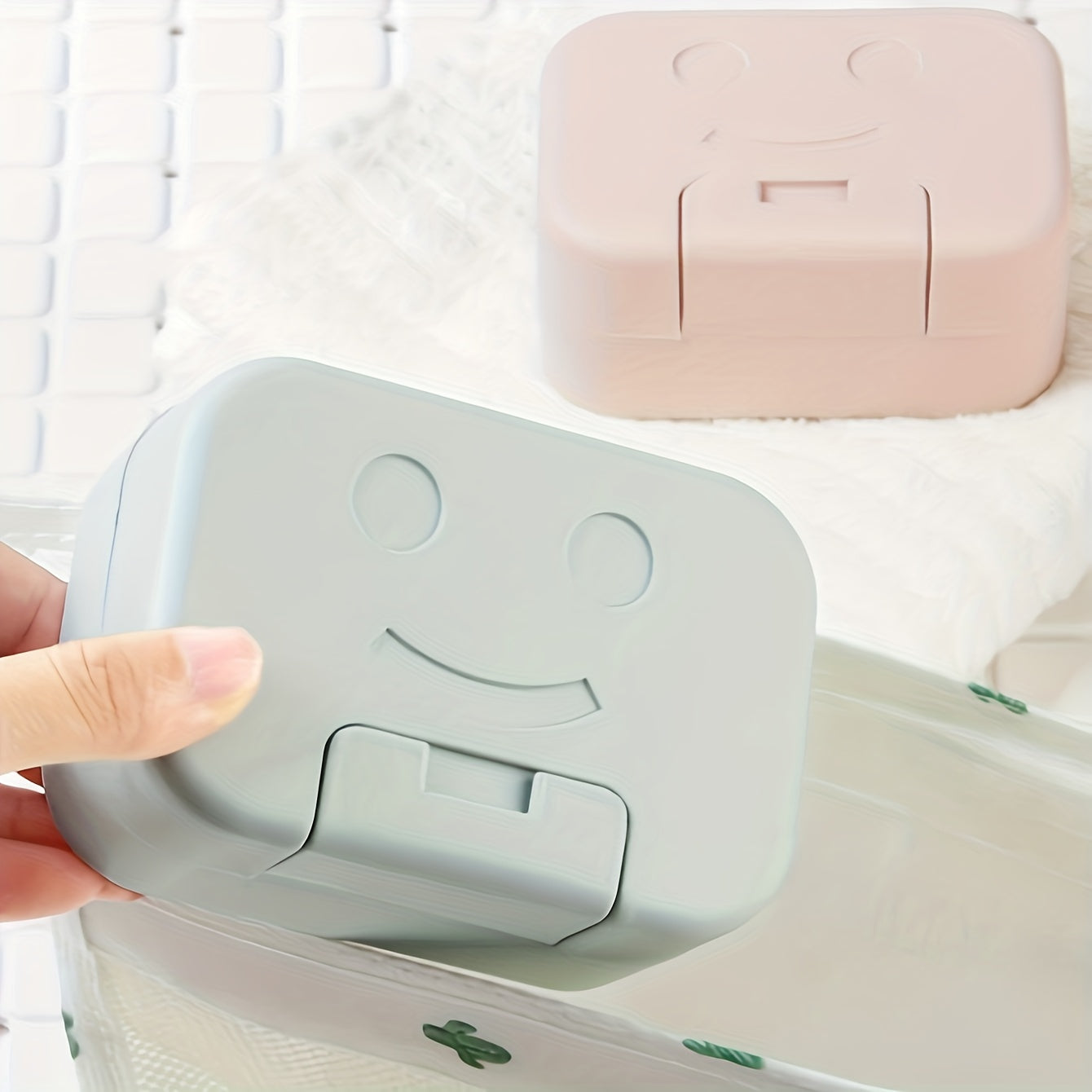 3pcs Rectangle Soap Box Travel Soap Container With Lid