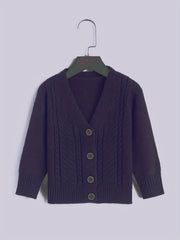Girls Knit Button V Neck Cardigan Sweater Coat