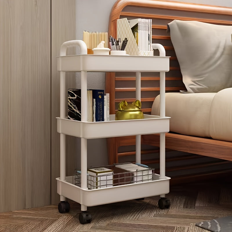 Pulley Movable Push Frame Storage Cart with Wheels