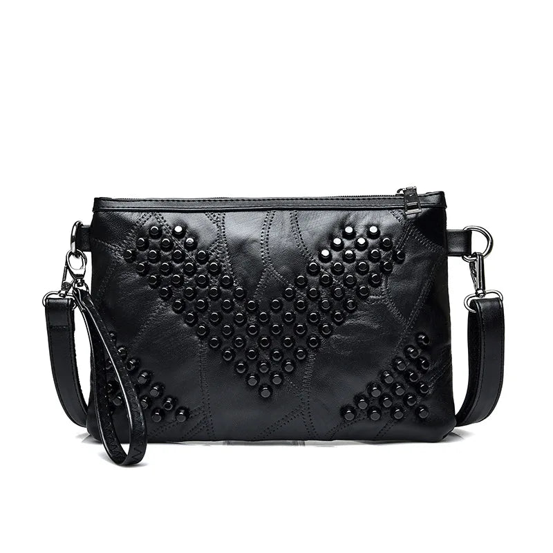Women Rivet Clutch Bag Female Shoulder Bag