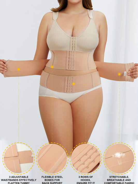  Sports Shapewear Women's Plus Hook & Eye Belly Wrap Tummy Control