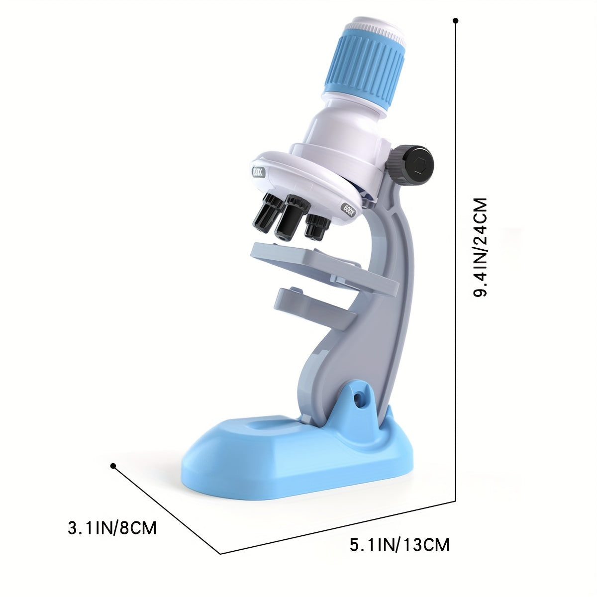 Children's Microscope Set 60-1200X with LED Light Source