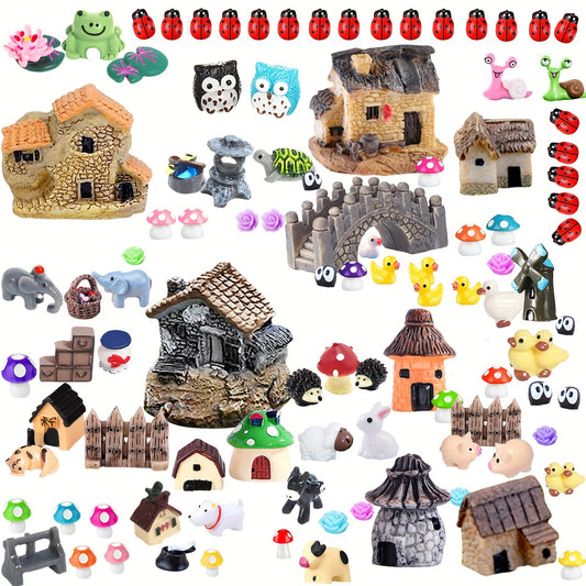 115 Pieces Fairy Garden Accessories Fairy Garden Kit Fairy Garden Animals Figuri