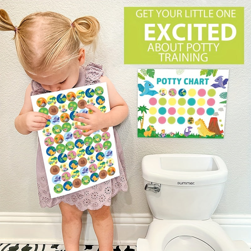 Dinosaur Potty Training Chart for Kids - Motivate & Reward Success