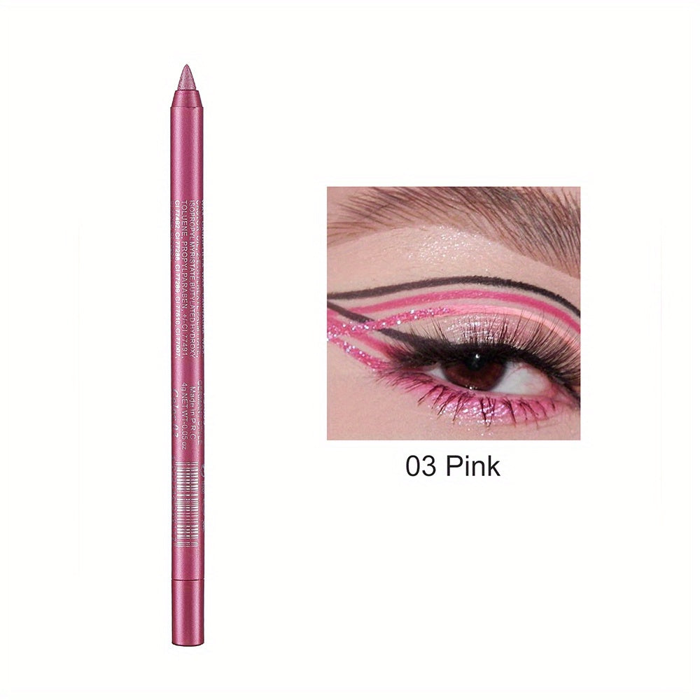 Monochromatic Pearly & Glitter Eyeliner Pen Waterproof Professional Eye Liner