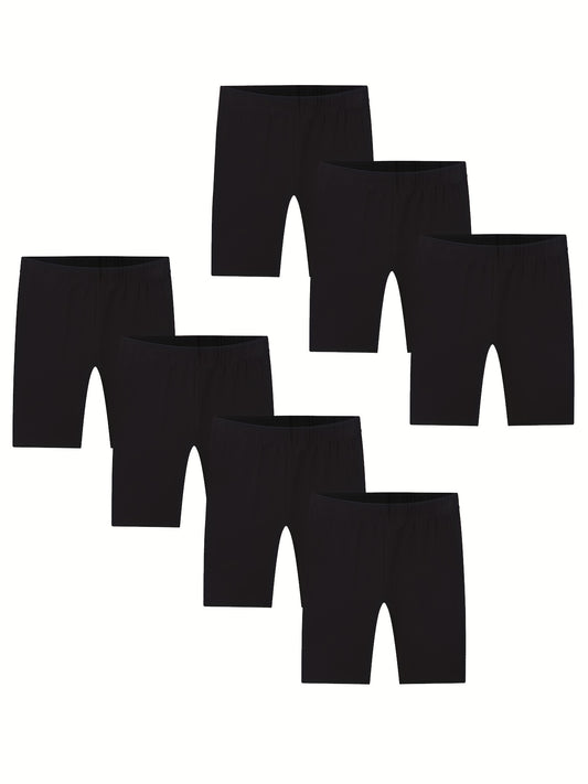 7pcs Girls Bike Shorts High Stretchy Tight Fit Legging Shorts