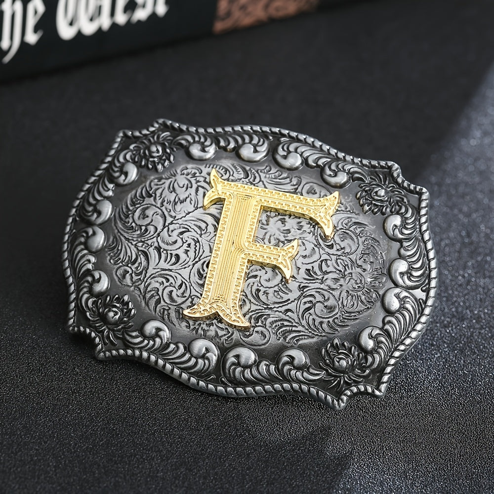 Men's F Pattern Belt Buckle Western Cowboy Belt Buckle