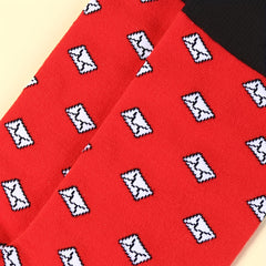 Cartoon Envelope Print Socks Women's Mid Tube Stockings