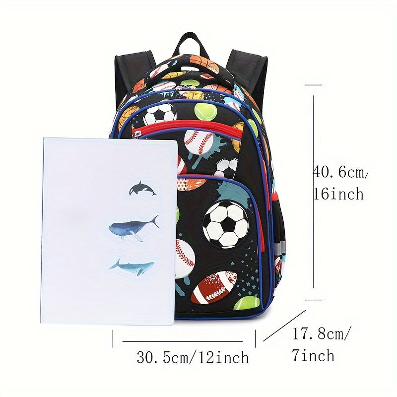 Casual Oxford Sports Theme Student Backpack for Boys