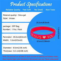Colorful Pattern Faith Silicone Bracelet Wrist Band