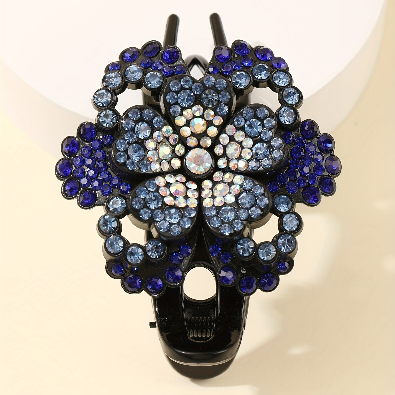 Rhinestone Flower Hair Claw Clip Sparkly Large Duck Billed Clip