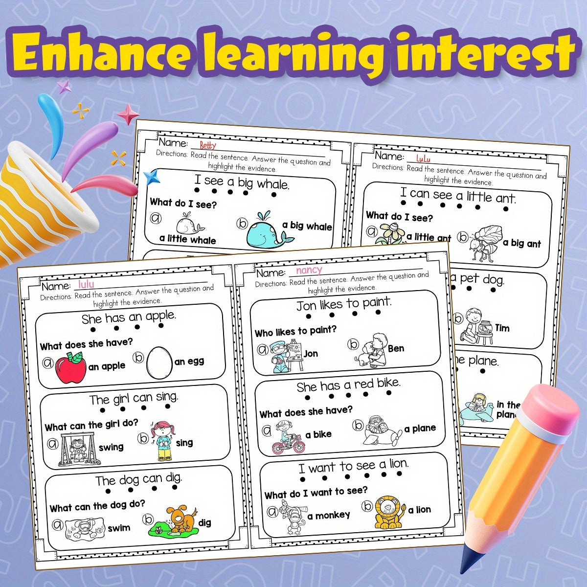 Engaging Comprehension Book for Kids: Improve Reading & Critical Thinking Skills