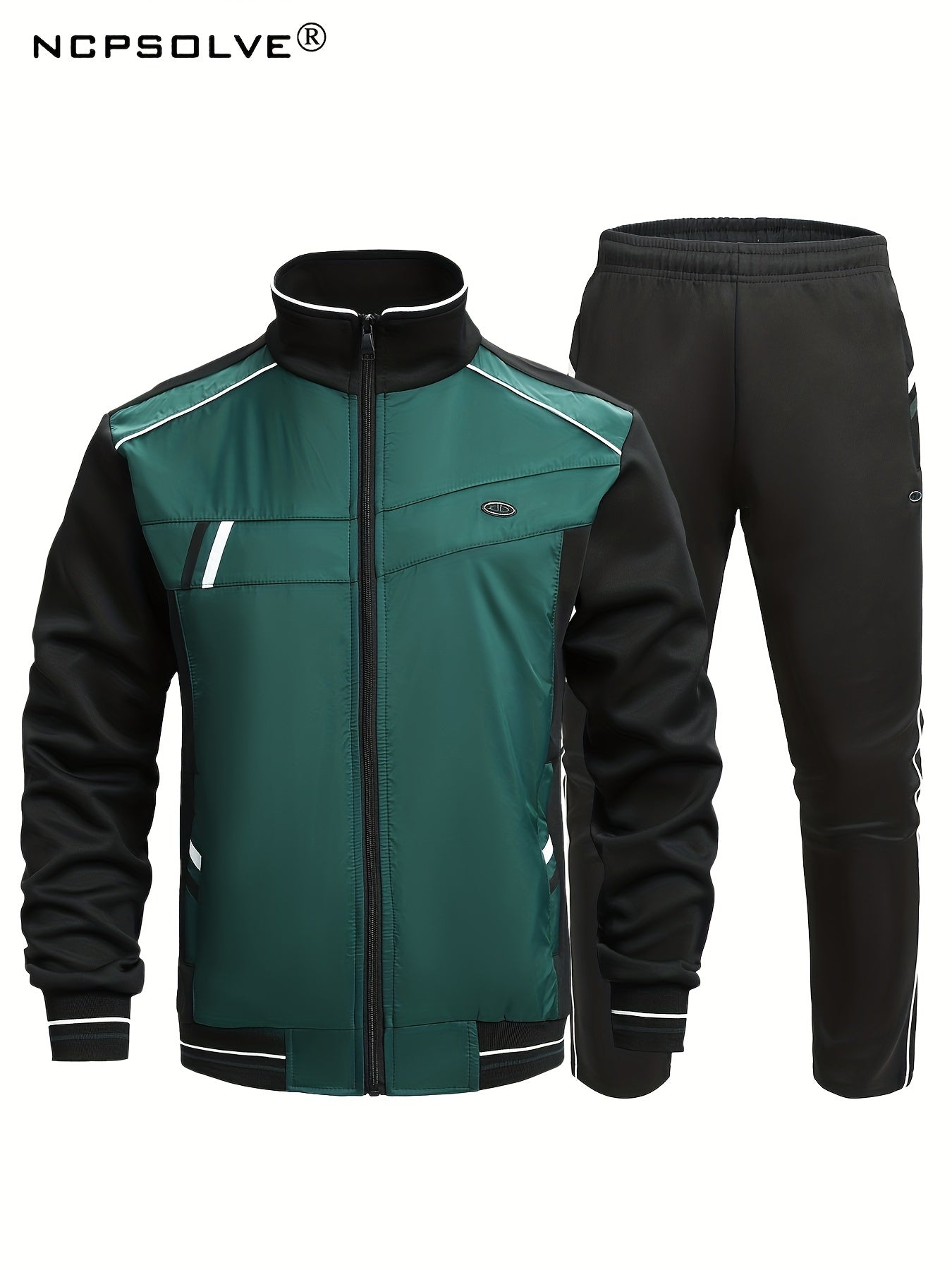Men's Green Sports Suit Zip Up Jacket & Comfy Pants