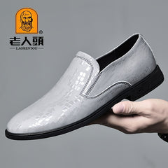 LAORENTOU Men's Leather Pointed Toe Oxford Shoes Dress Shoes