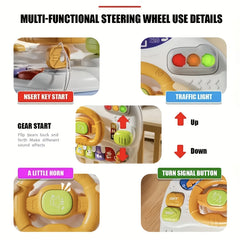 Interactive Steering Toy with Music Educational Activities Game Table