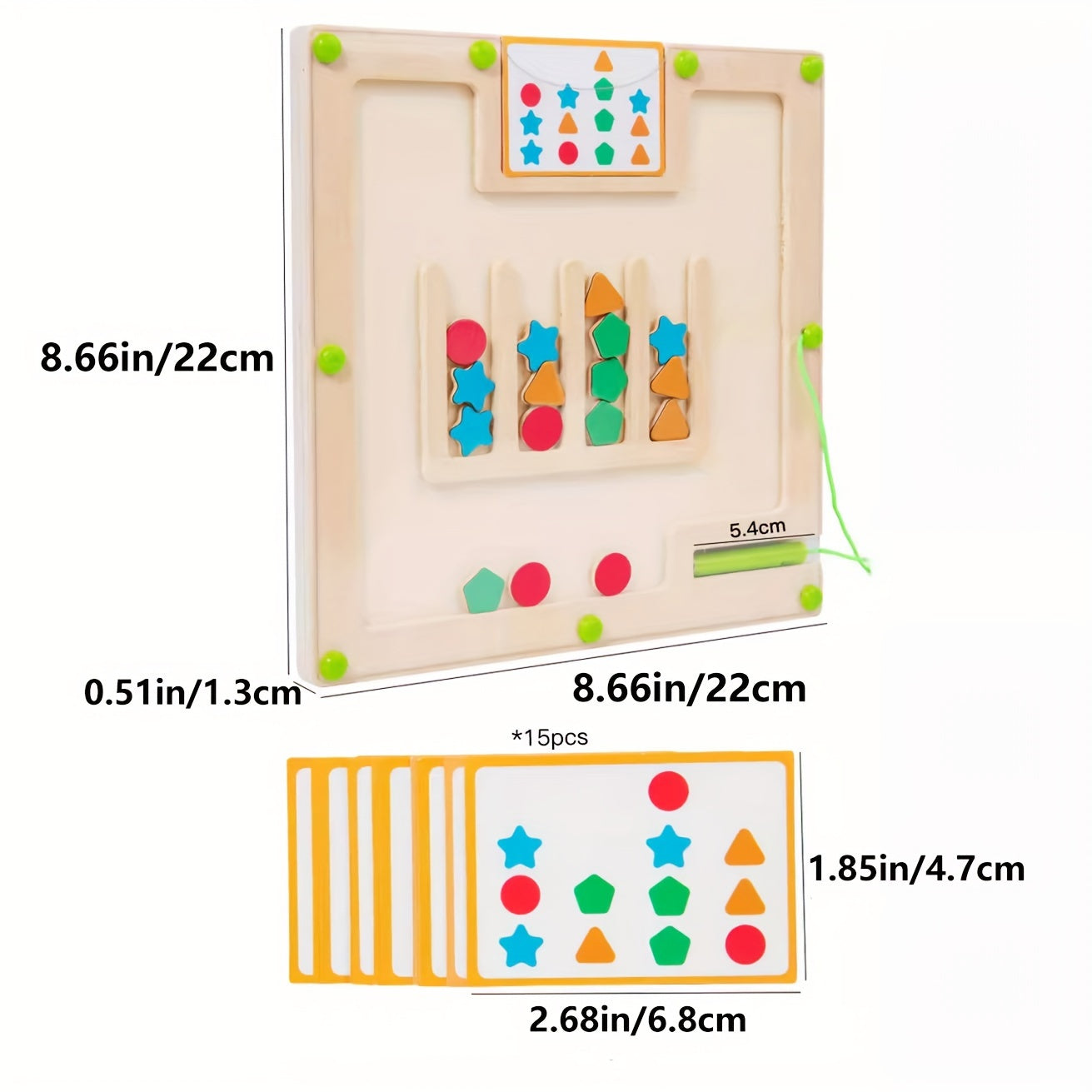 Shape Matching Game Educational Maze Apricot Cream Red Green