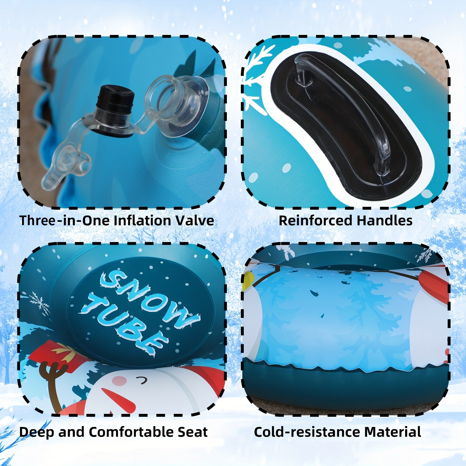 Heavy Duty Inflatable Snow Tube for Winter Sledding Fun
