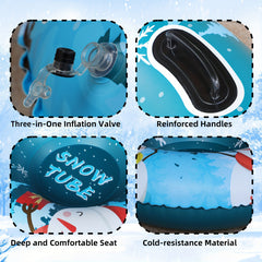 Heavy Duty Inflatable Snow Tube for Winter Sledding Fun