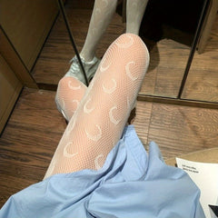 Moon Pattern Fishnet Tights High Waist Pantyhose