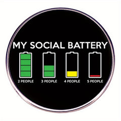 Social Round Brooch for Clothes, Bags & Backpacks