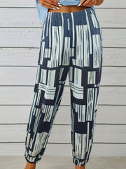  Geometric Print High Rise Jogger Trousers