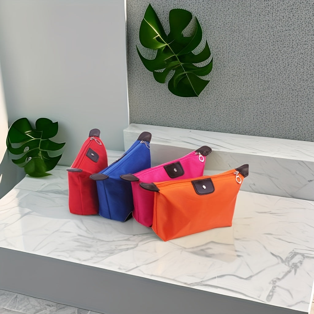 2pcs Dumpling Shaped Makeup Bag Portable Cosmetic Bag Random Color