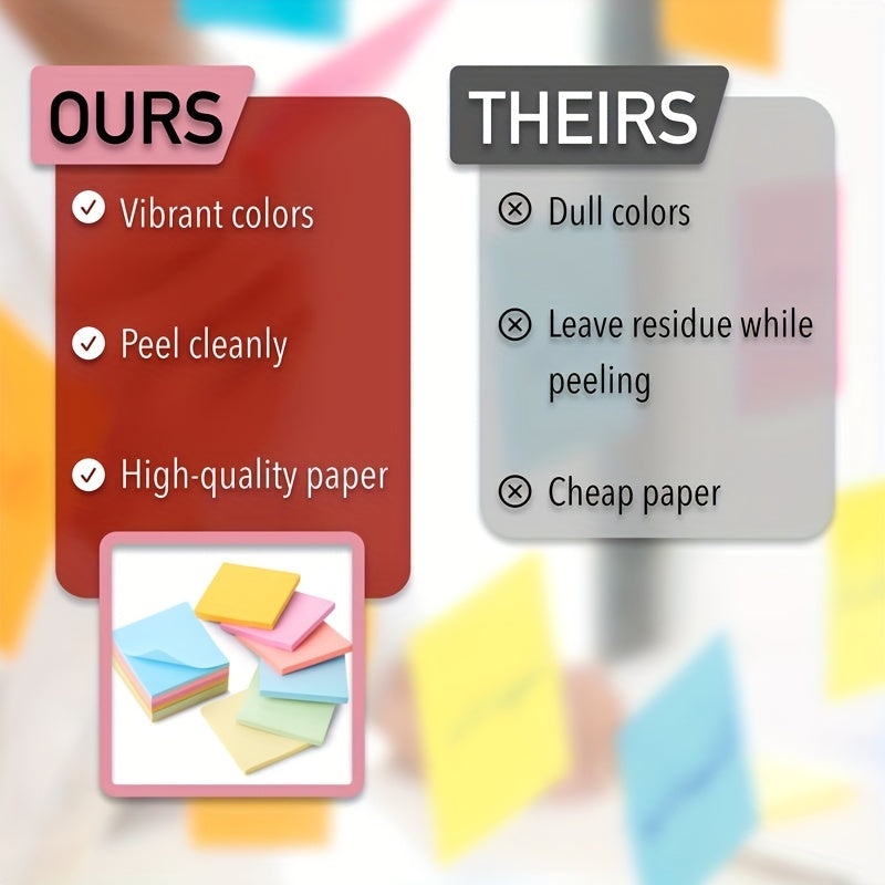 Pastel Sticky Notes 3x3 in 400 Sheets Self Adhesive Scratch Pads