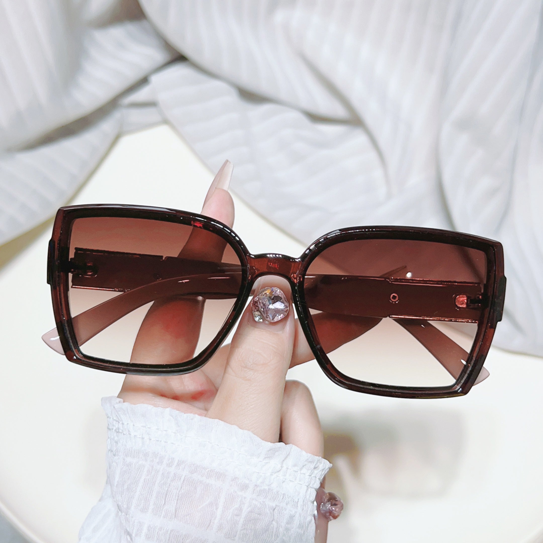 Cat Eye Square Sunglasses Large UV400 Sun Shades
