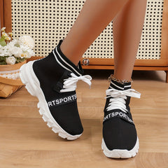 Women's Letter Pattern Woven Running Shoes
