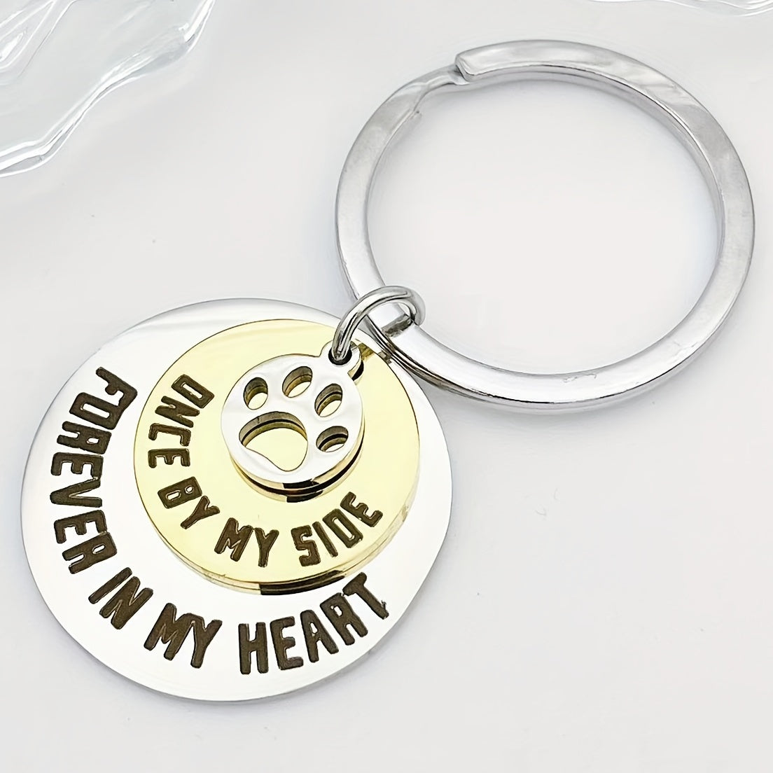 Pet Memorial Keychain for Dog and Cat Loss Sympathy Jewelry