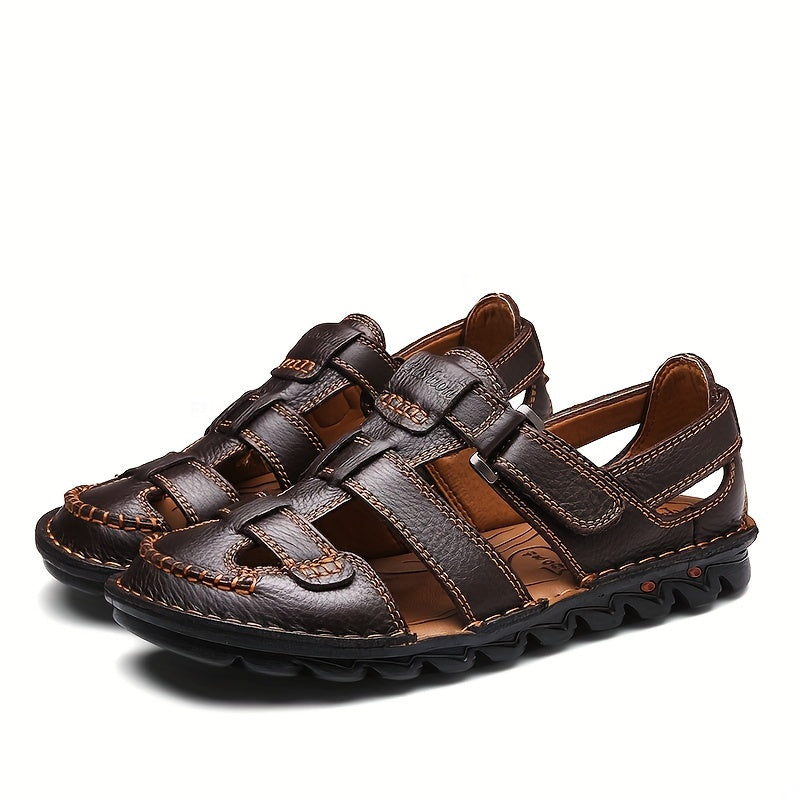 Men's Casual Closed Toe Stitch Sandals Outdoor Beach Shoes