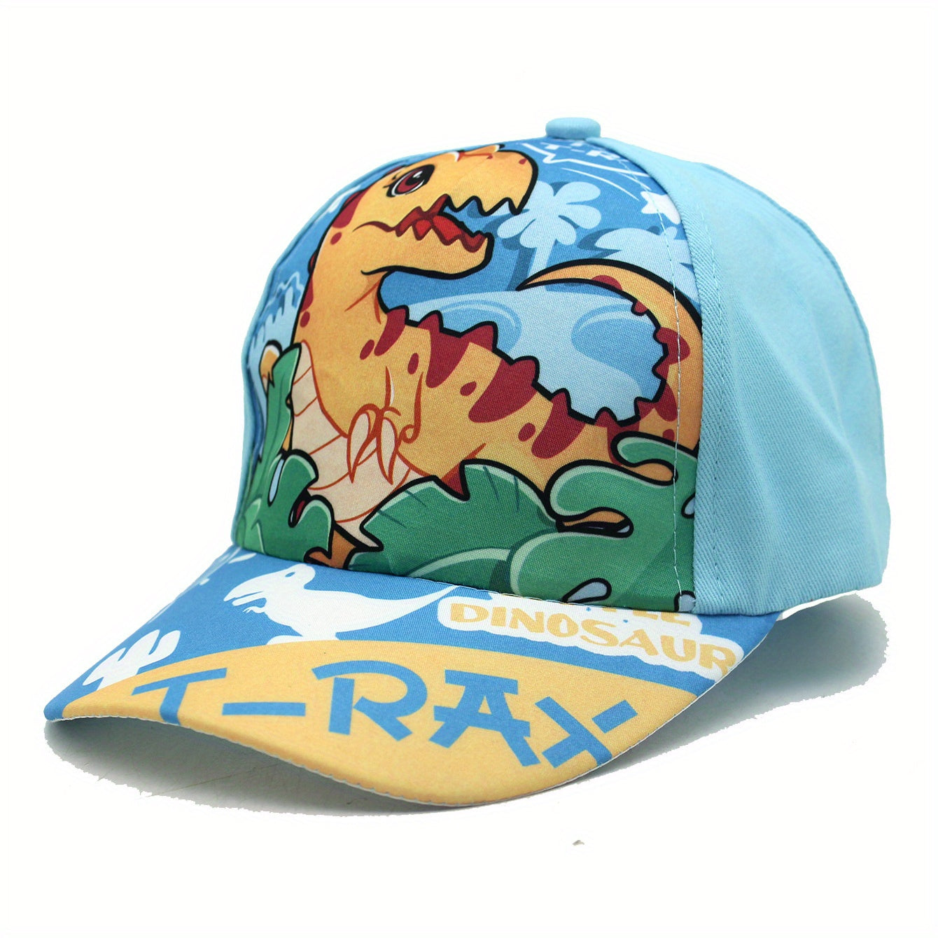 Dinosaur Embroidery Print Wide Brim Baseball Cap