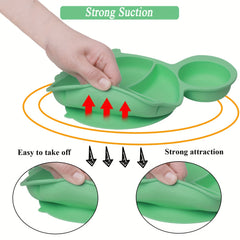 NICINGU Toddler Plates Silicone Suction Plate BPA Microwave Safe