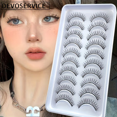 10 Pairs 3D False Eyelashes Faux Mink Lashes Reusable Makeup Tool