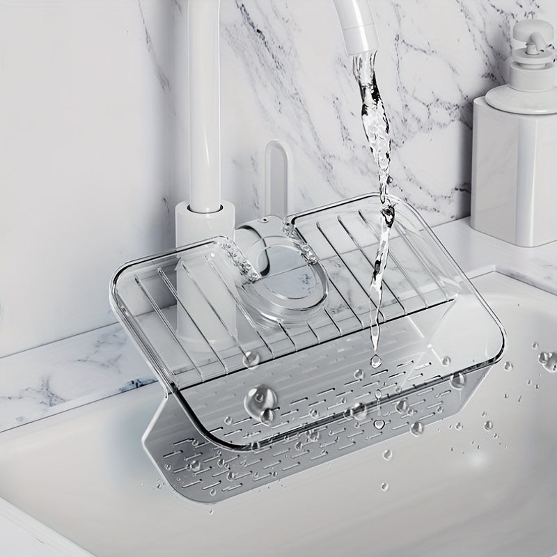 Faucet Splash-proof Sink Drain Rack Large Capacity Kitchen Drain Basket