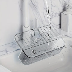 Faucet Splash-proof Sink Drain Rack Large Capacity Kitchen Drain Basket
