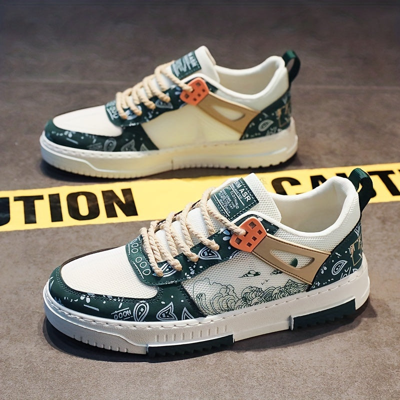 Men's Graffiti Skate Shoes Wear resistant Non Slip Casual Shoes For Youth