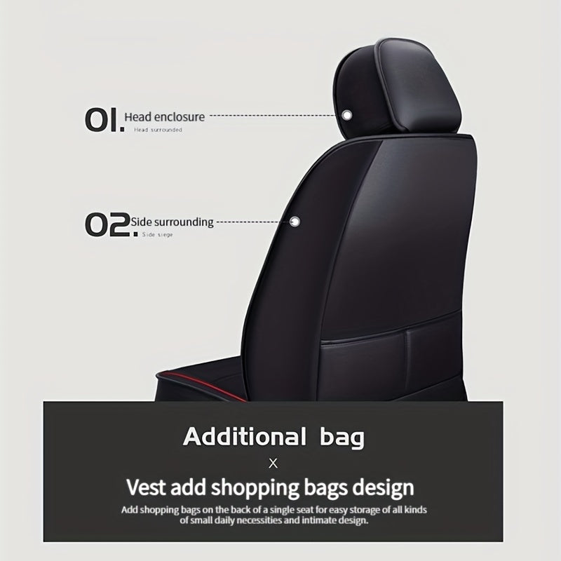 Full Leather Car Seat Cover All Seasons Universal Breathable Cushion