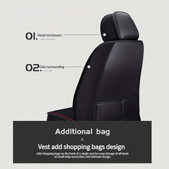 Full Leather Car Seat Cover All Seasons Universal Breathable Cushion