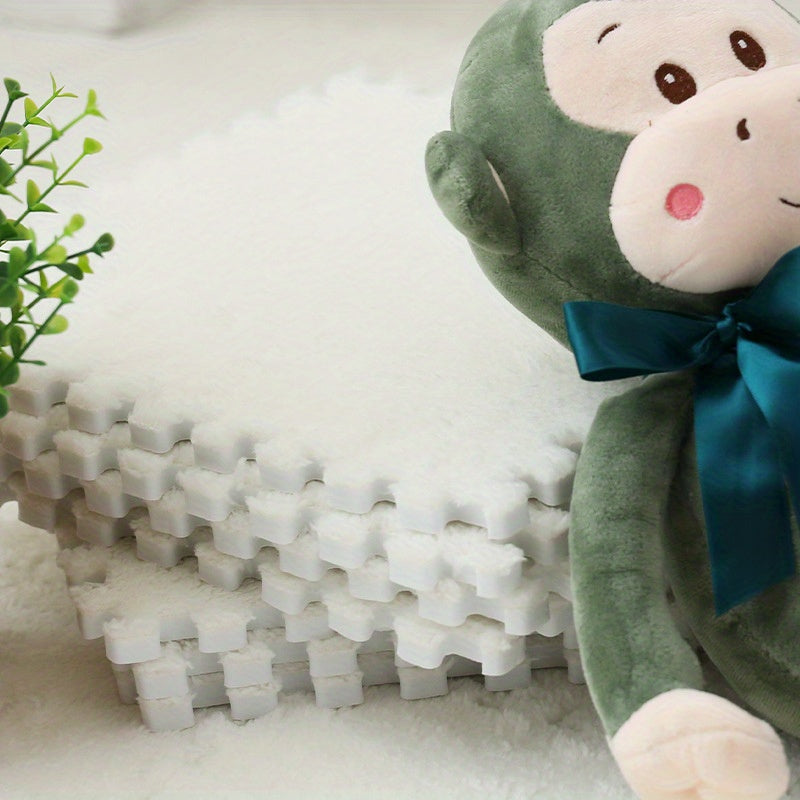 10pcs DIY Puzzle Plush Carpet 11.8''X11.8'' Back To School Supplies