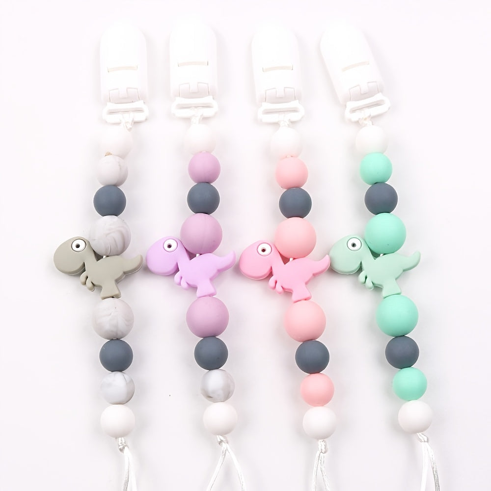 Dino Pacifier Chain Clip - Keep Baby's Pacifier Secure