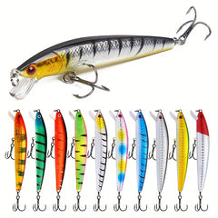 5pcs Minnow Lure Hard Bait Rattling Beads Floating Plastic Bait for Fishing