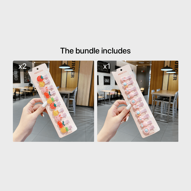 10pcs Girls Cartoon Hair Clips School Party Accessories