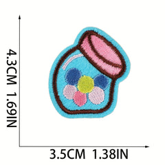 14pcs Lollipop Iron On Patches For Men Sew On Embroidered Applique Repair