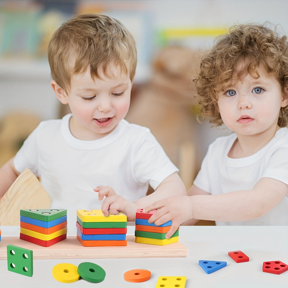 Wooden Shape Sorting Matching Box 12-18 Months Early Learning Toy
