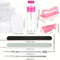 Gel Nail Polish Remover Kit with Clips & Tools