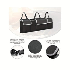 Car Trunk Organizer Rear Seat Hanging Storage Bag Waterproof Foldable