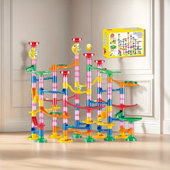 Colorful Marble Run Toy Blocks Rotating Slides & Ramps for Kids