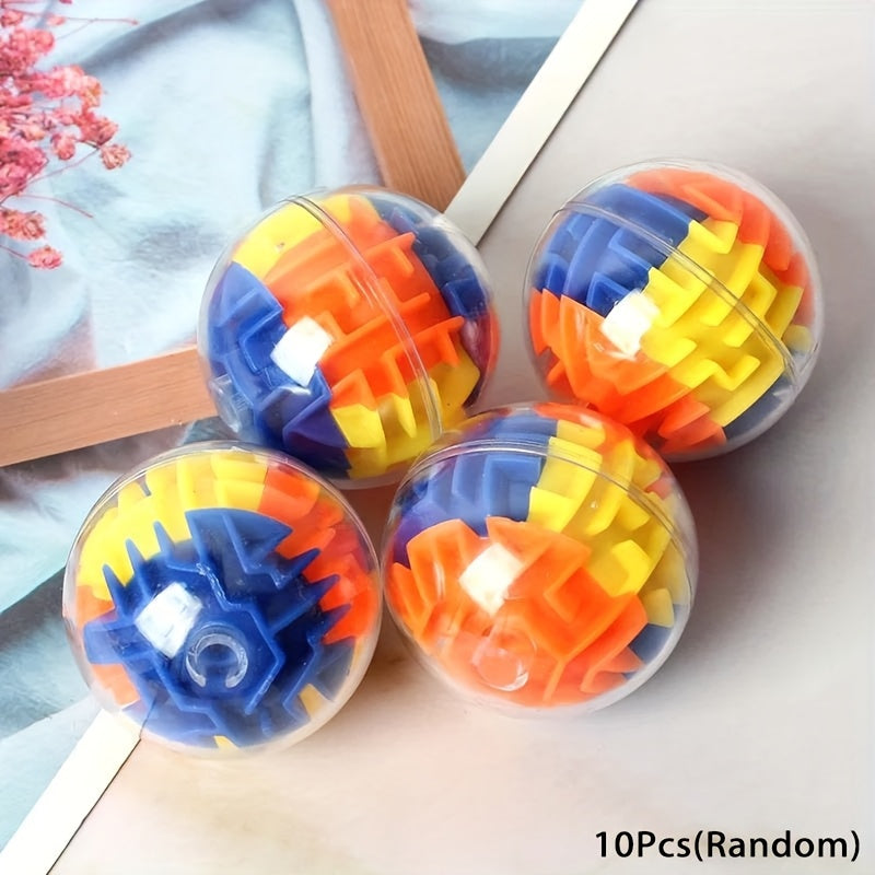 10pcs 3D Maze Memory Balls Brain Teaser Puzzles Educational Novelty Game